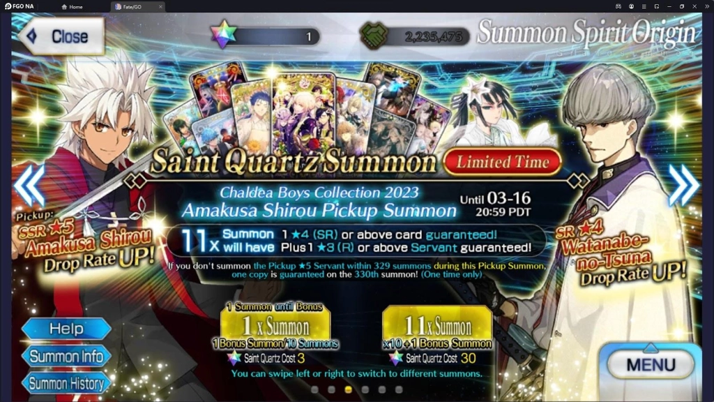 Fate/Grand Order Chaldea Boys Collection 2023 Campaign Guide