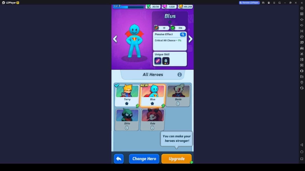 Choose a Perfect Character and Upgrade Choose a Perfect Character and Upgrade