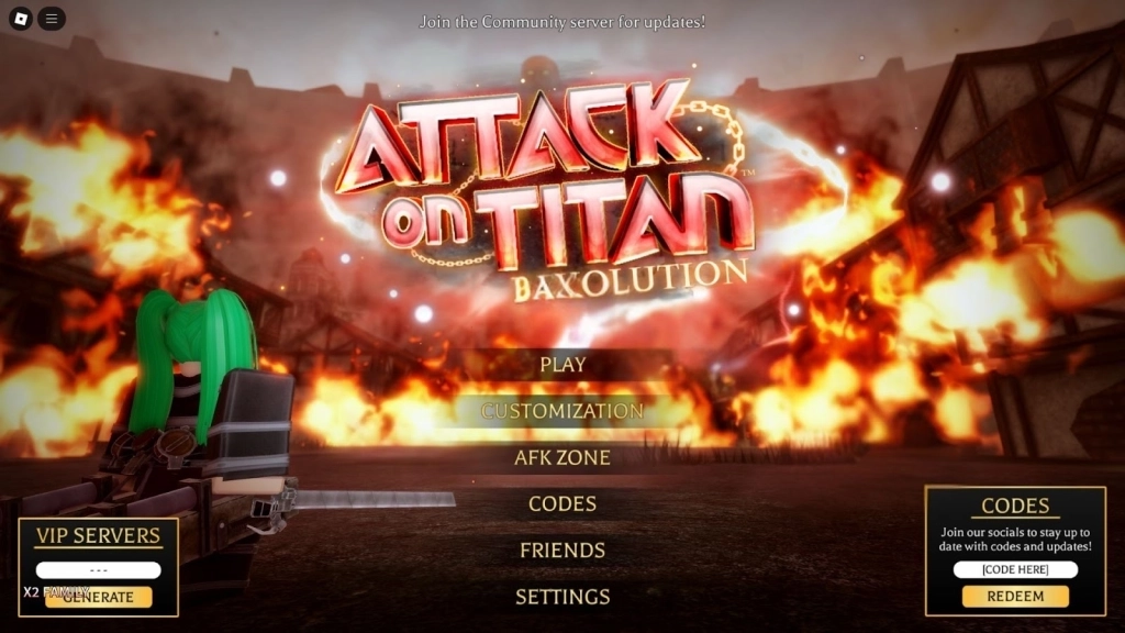 How to Redeem Codes in Attack on Titan Revolution