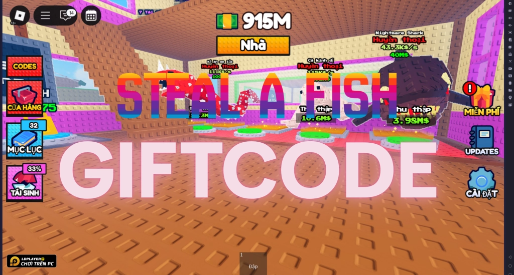 Full bộ code Steal a Fish - Hướng dẫn cách nhập chi tiết