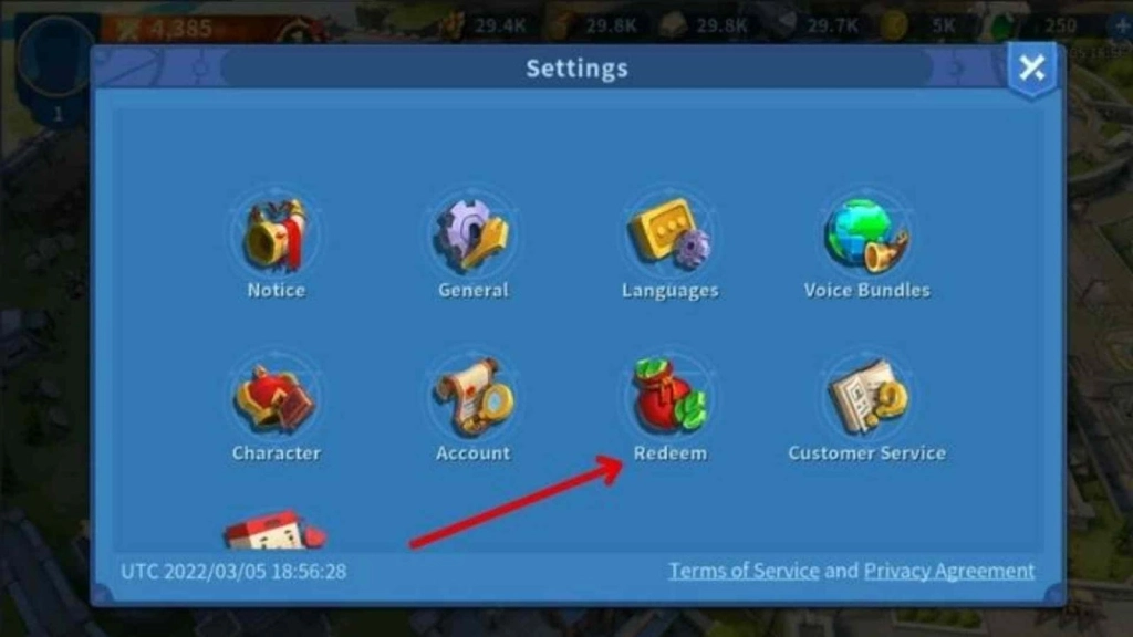 How to Redeem Codes in Infinity Kingdom
