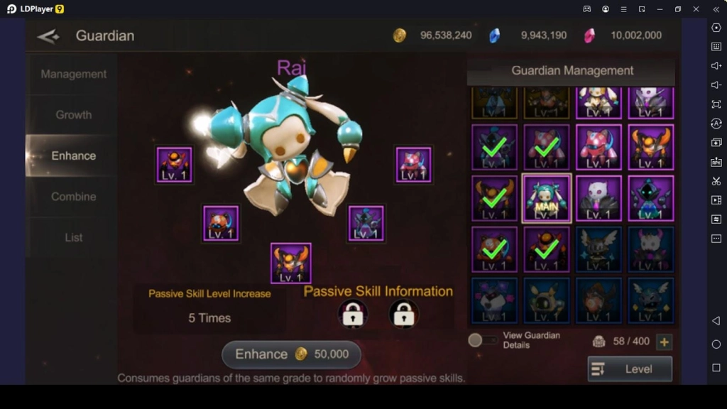 Grow up the Guardian and Enhance