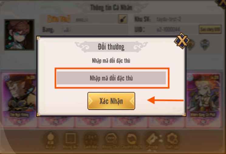 Code X Tây Du và hướng dẫn cách nhập
