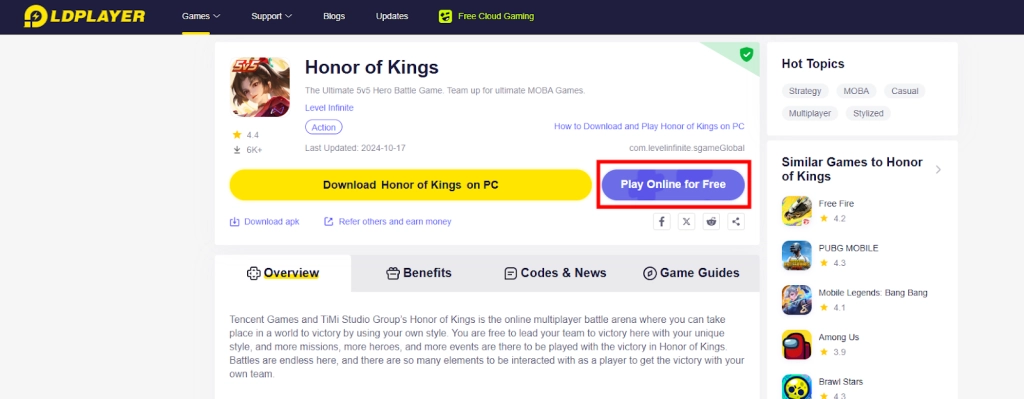 How to Download and Play Honor of Kings on PC -Beginners Guide