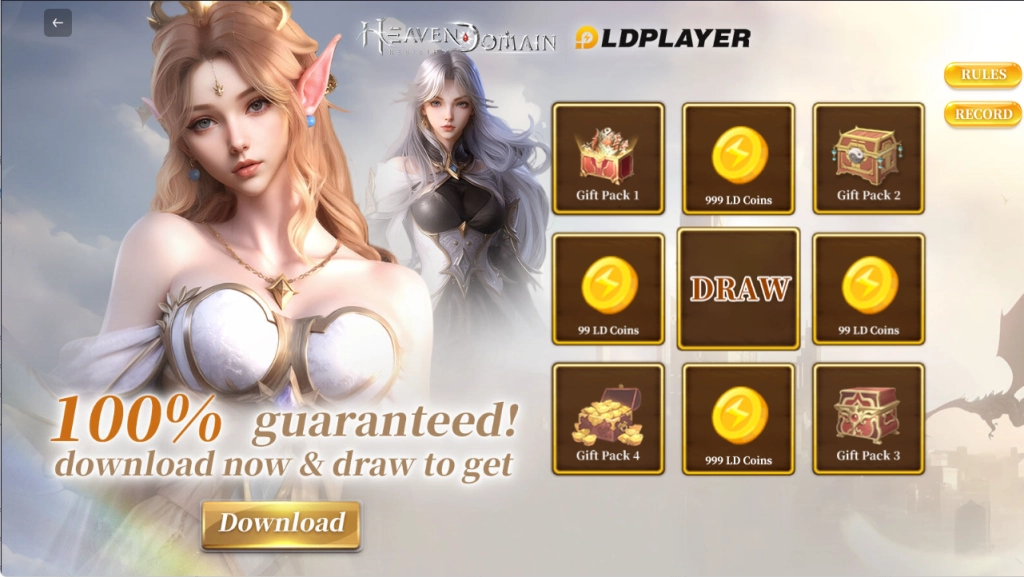 Heaven Domain: Rebirth LDGame Exclusive Launch Benefits: First Top-Up Bonus & Up to 50% Off Heaven Domain: Rebirth LDGame Exclusive Launch Benefits: First Top-Up Bonus & Up to 50% Off