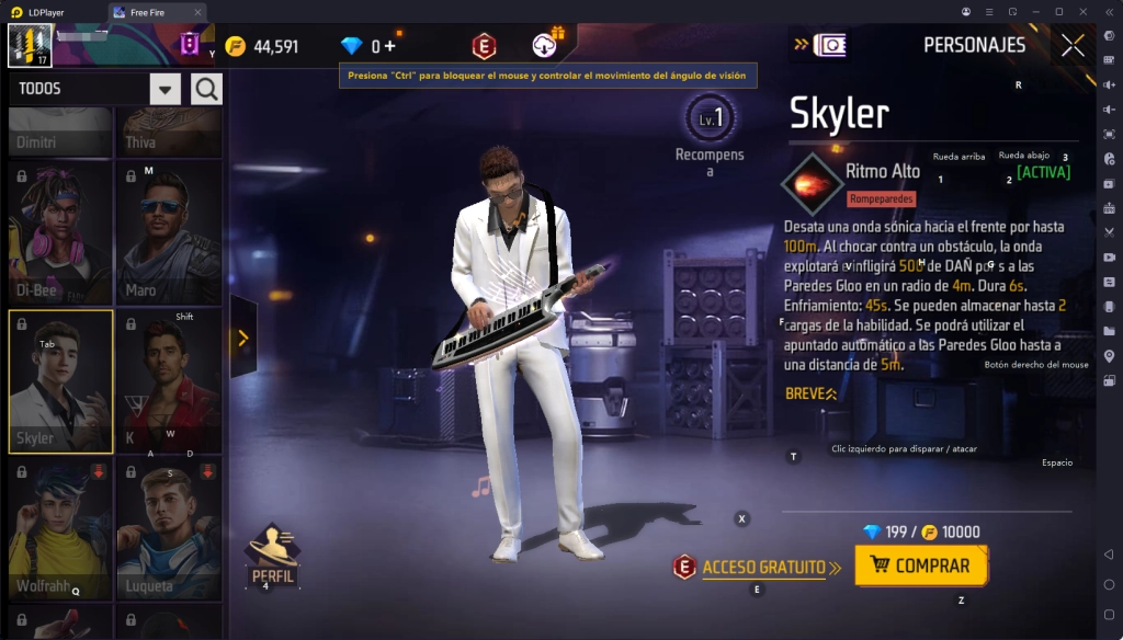 Lista de Niveles de los Mejores Personajes de Free Fire 2025