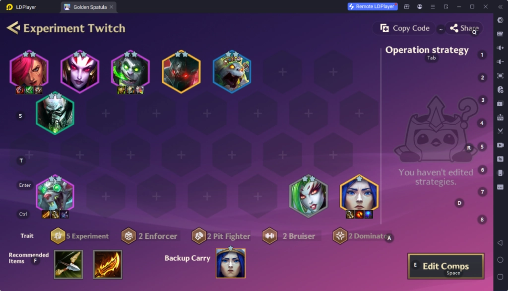Golden Spatula Comp Recommendation: Experiment Twitch Build