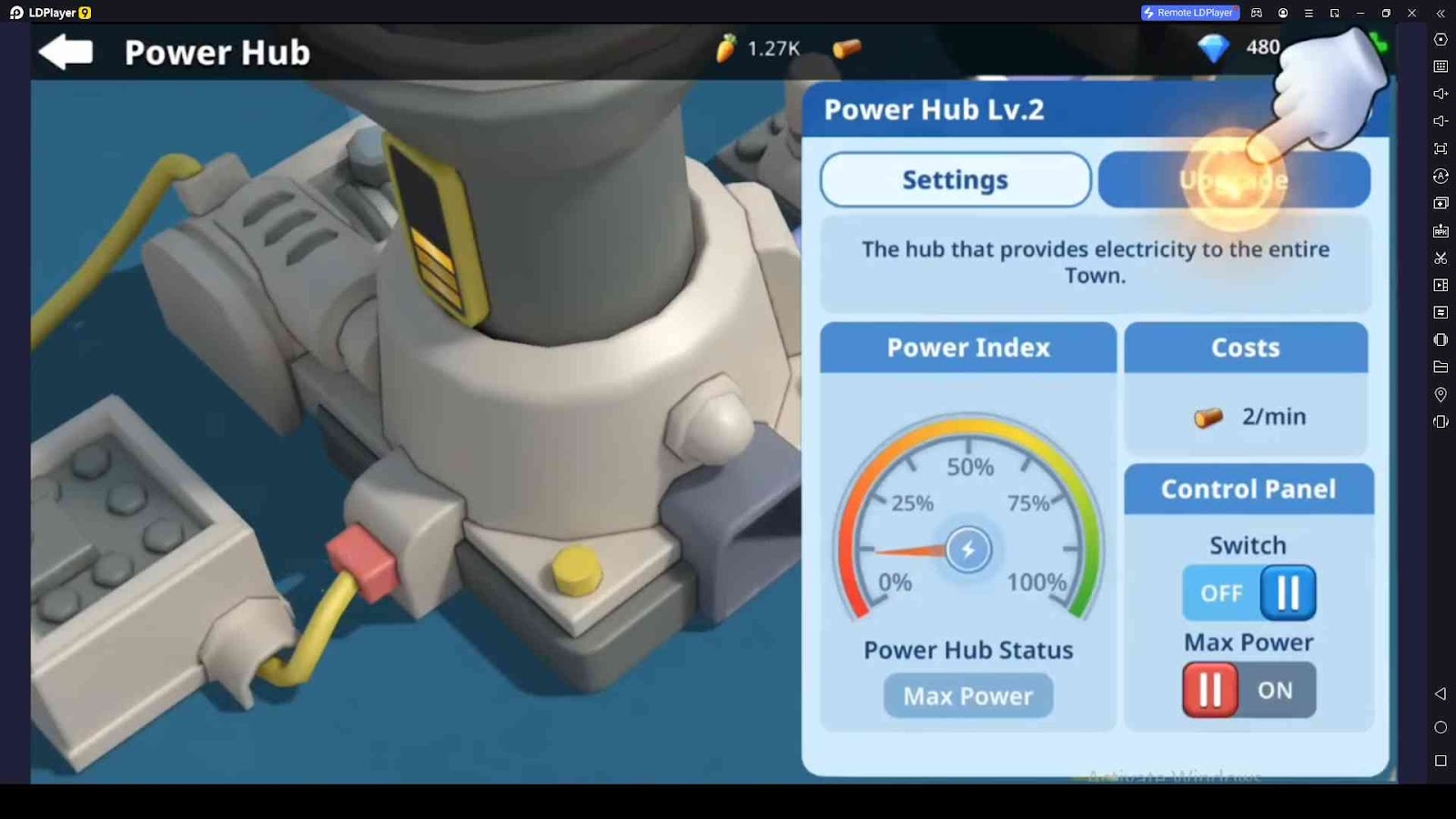 Check in the Power Hub