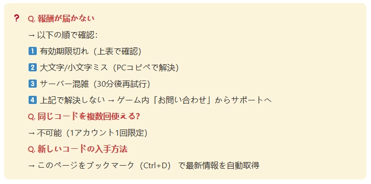 フルーツバトルグラウンドコード使い中のよくある質問