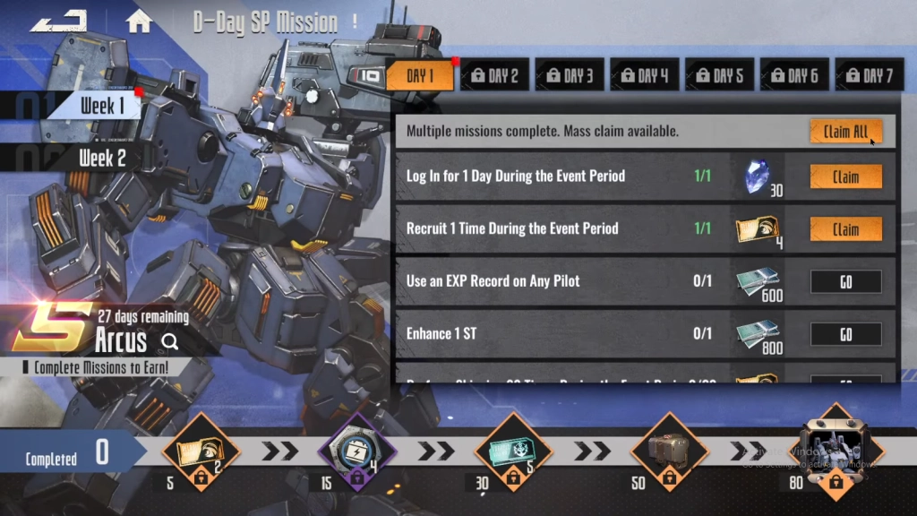 Claim All Beginner Rewards