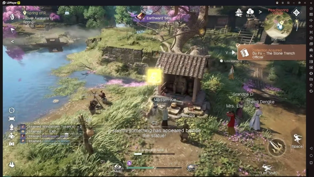 Berbicara dengan Madam Xie di Sword of Justice.