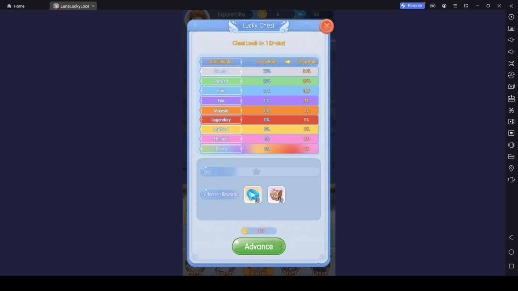 Advance the Lucky Chest