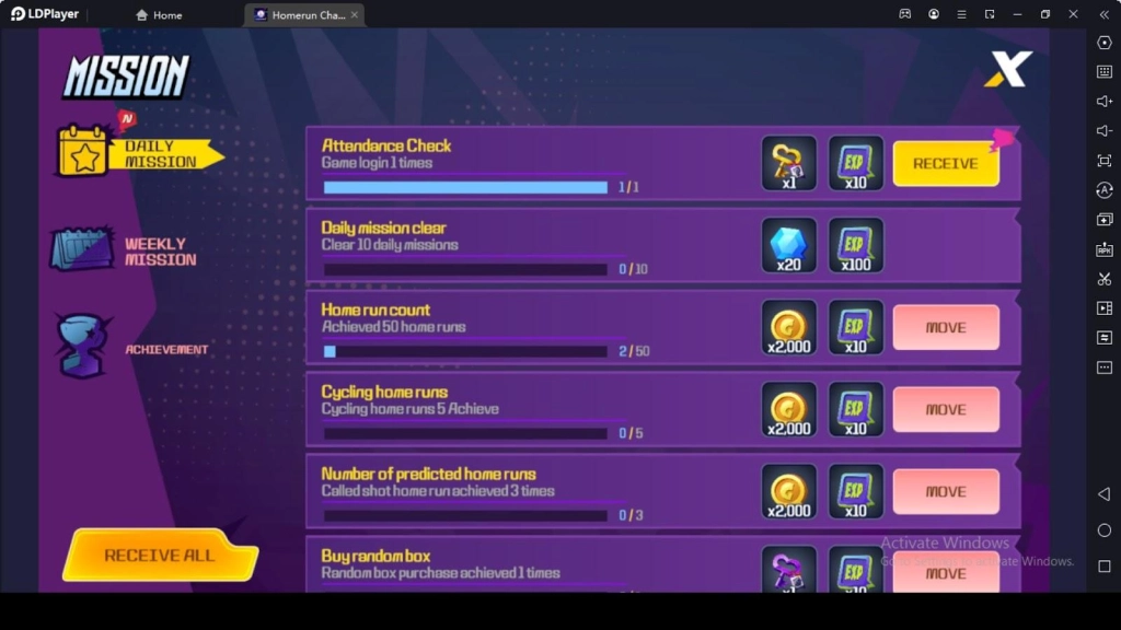 Homerun Challenge Missions Homerun Challenge Missions