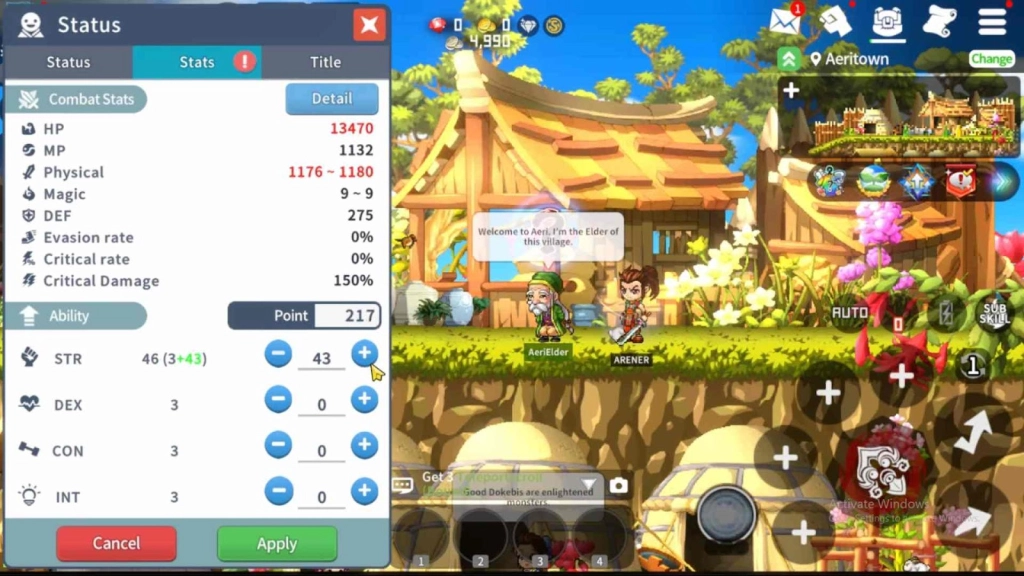Enhance the Stats of the Character 