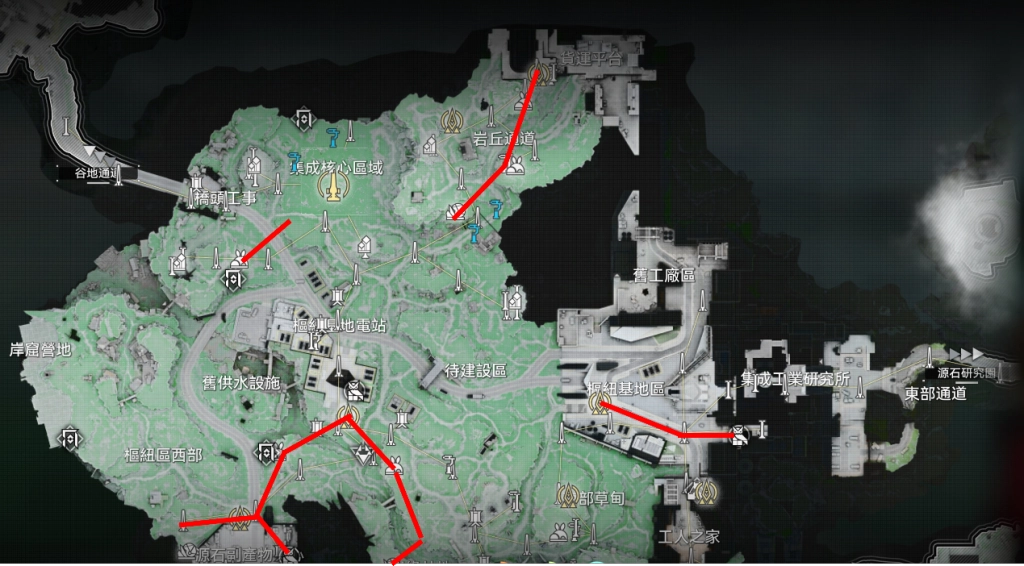 明日方舟終末地樞紐區滑索參考