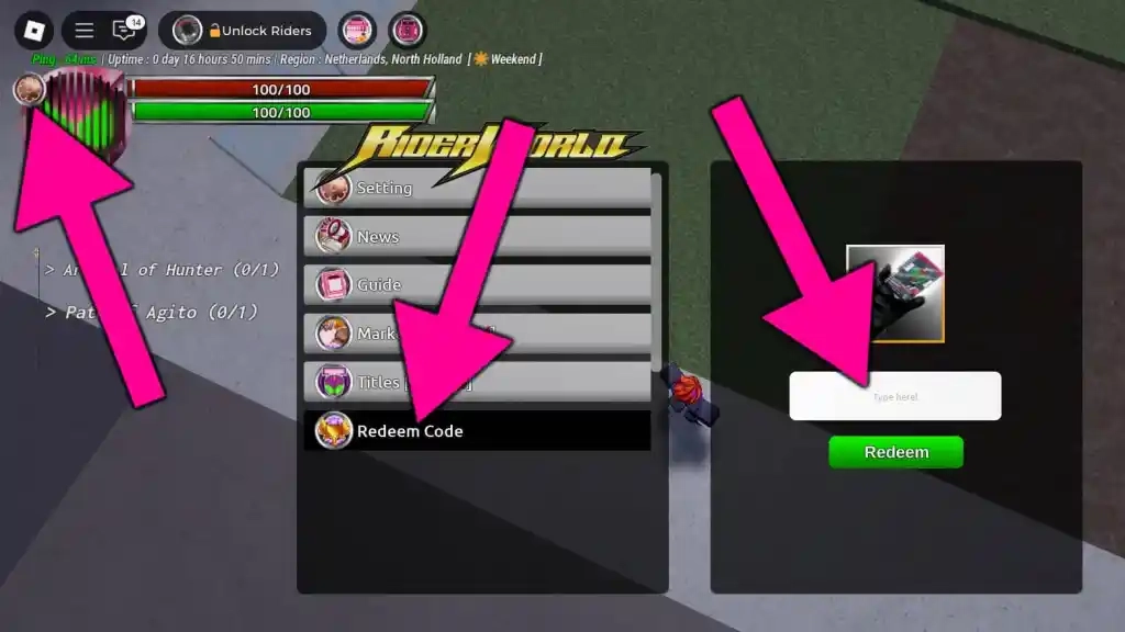 Roblox Rider World แจก Code (กุมภาพันธ์ 2026) อัปเดตเรื่อยๆ