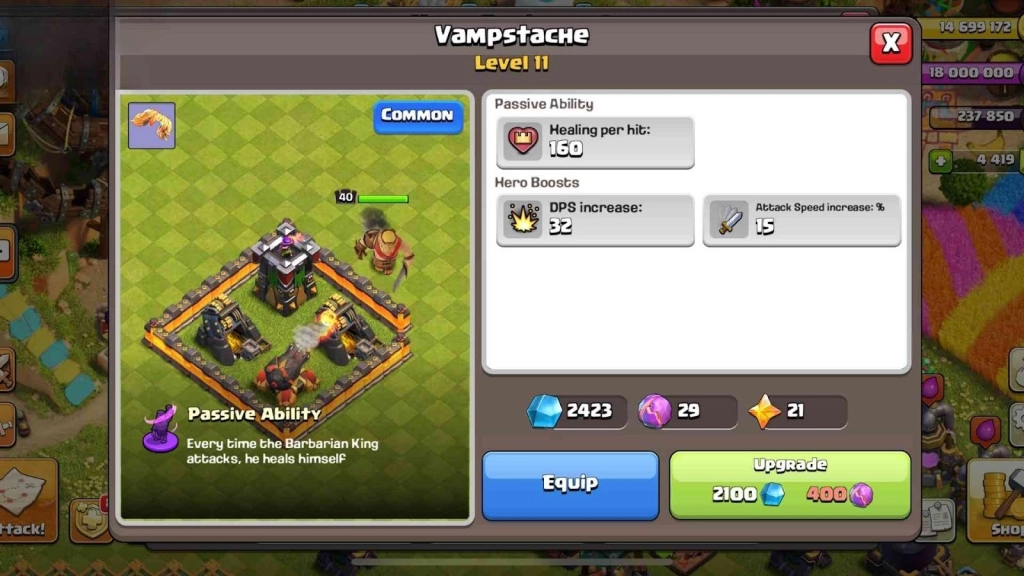 Vampstache (Common, Passive)