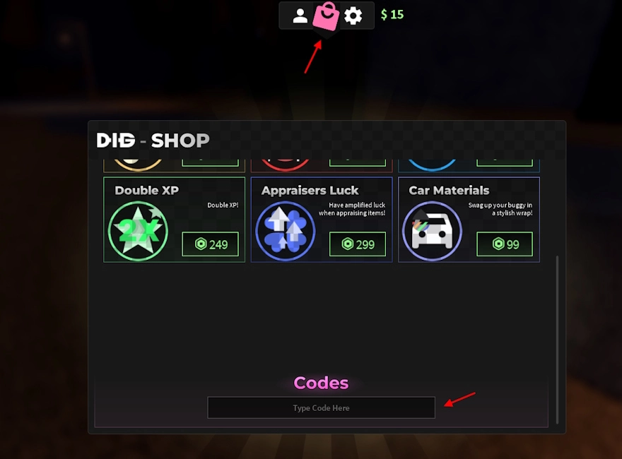 แลกโค้ดสำหรับ Dig