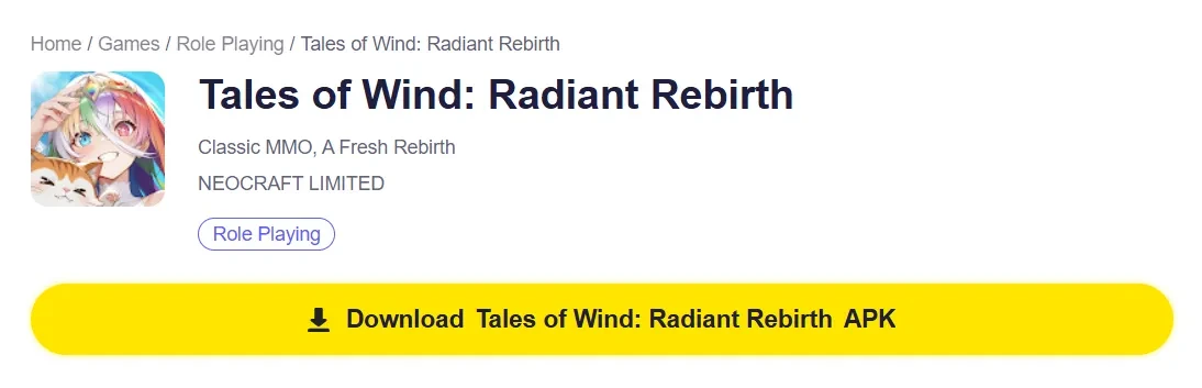 Tales of Wind: Radiant Rebirth Apk