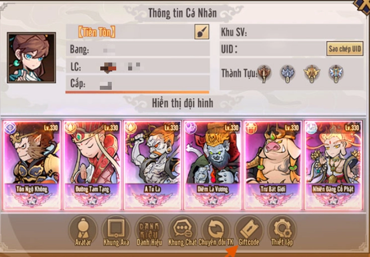 Code X Tây Du và hướng dẫn cách nhập