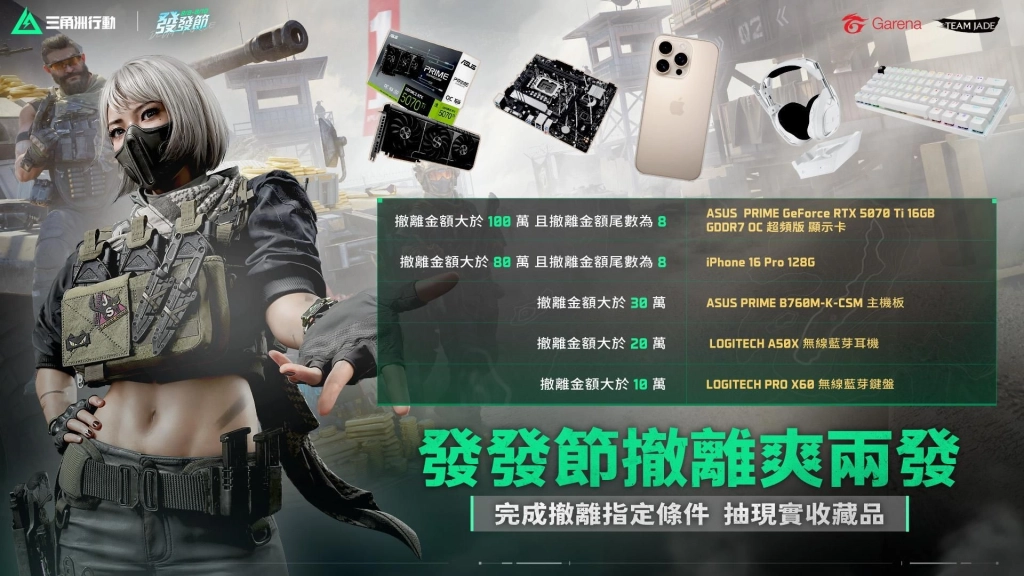《Garena® 三角洲行動》8/8 發發節登入就送聯名限定槍造型