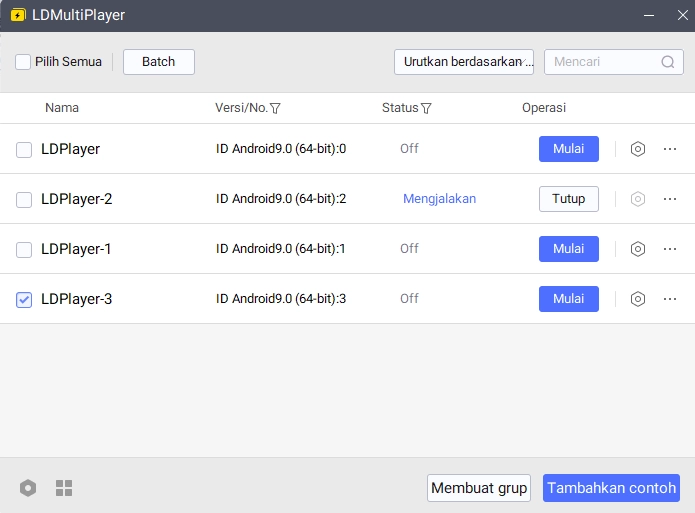 Jalankan Multinstance Manager LDPlayer