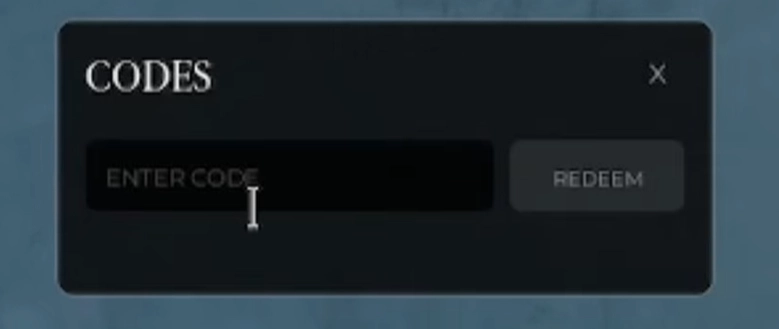 4. Type or paste a valid redemption code into the text box.