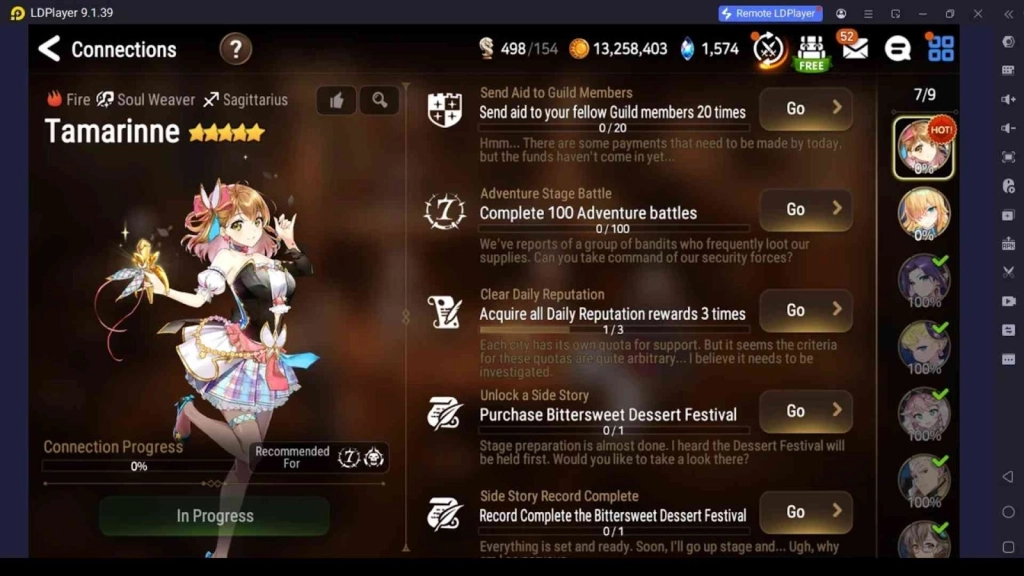 Connections in Epic Seven