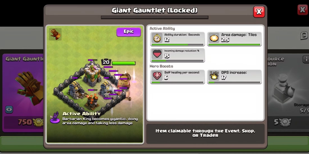 Giant Gauntlet (Epic, Active)