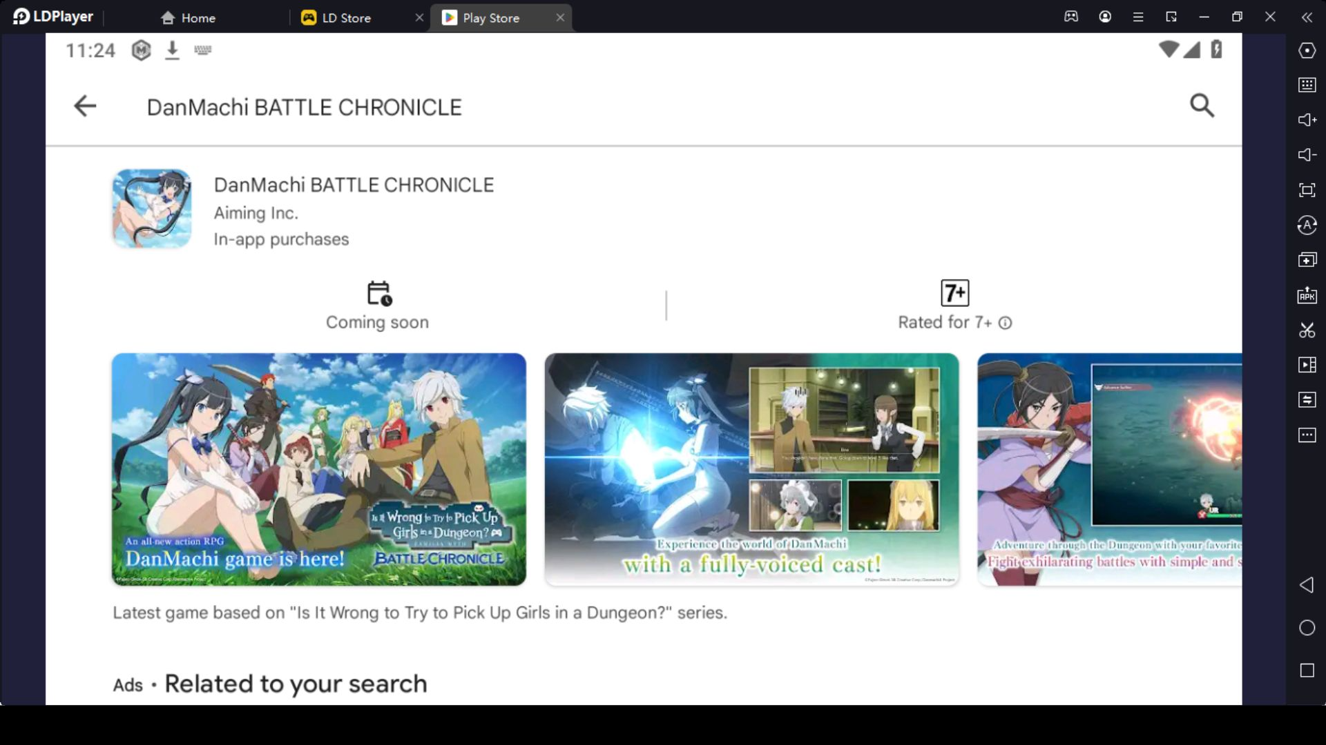 Playing DanMachi BATTLE CHRONICLE on a PC