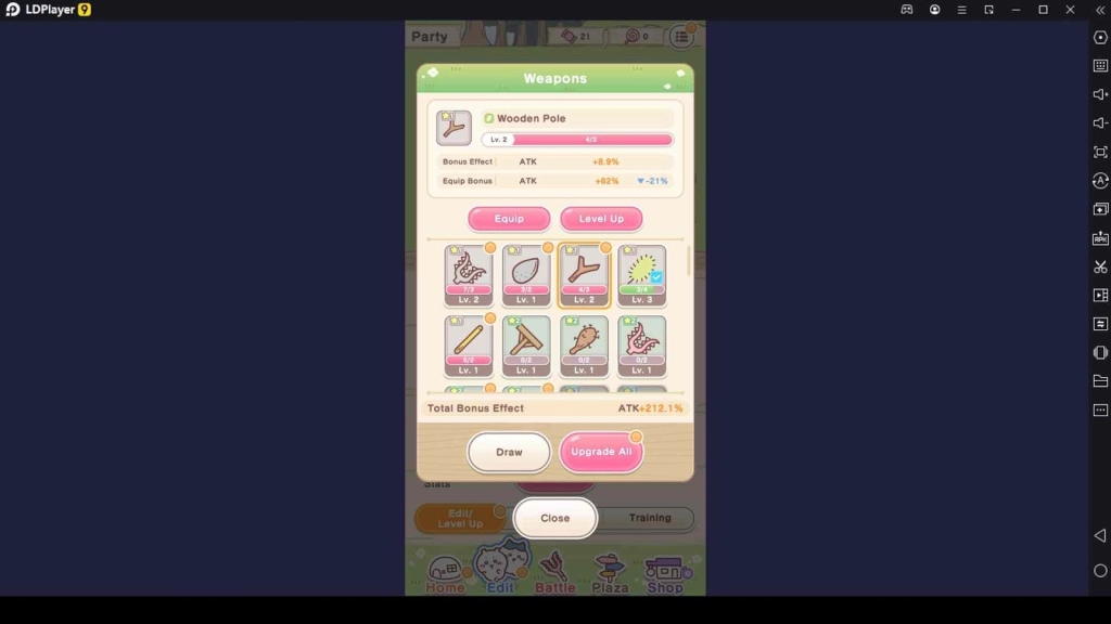 Equip Weapons for More Strength Equip Weapons for More Strength