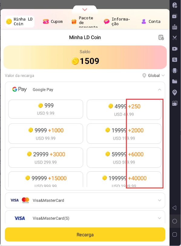 Atualização dos benefícios semanais de LD Coins! Até 20% de volta!
