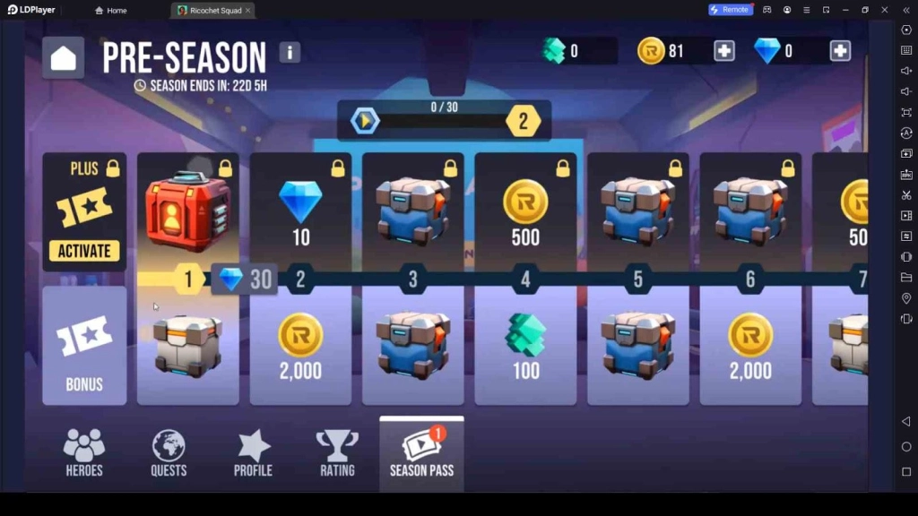Collect Rewards from the Pre-Season