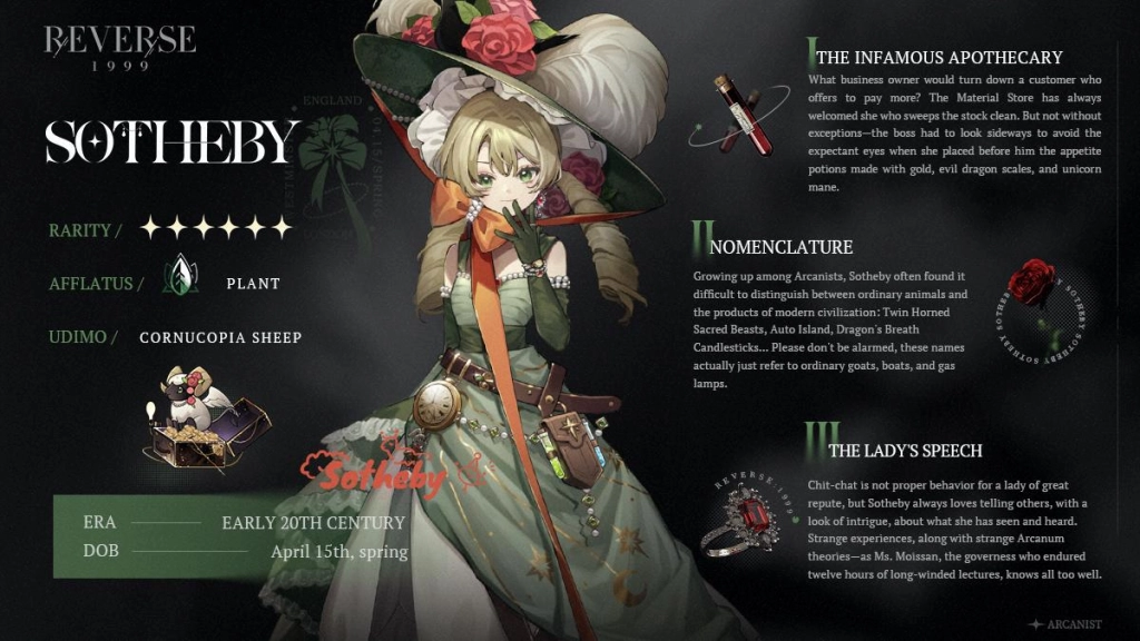 Character Revealed: Sotheby - Initial Impressions