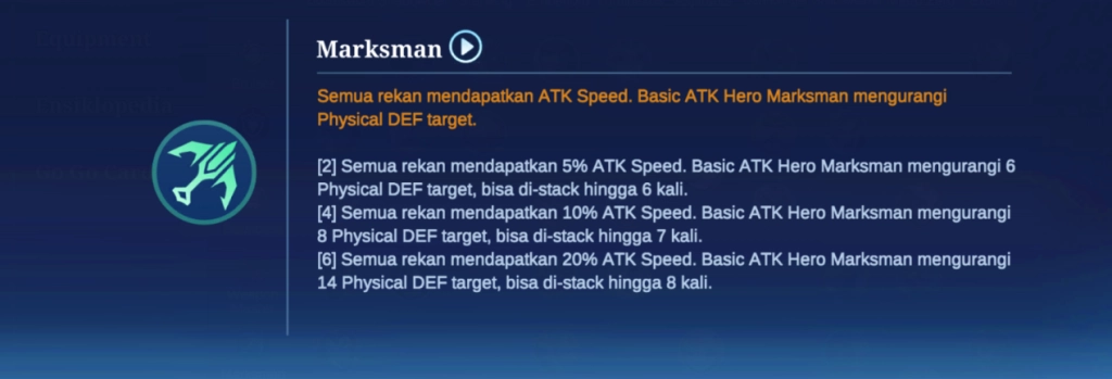Perkenalan efek syngery Marksman