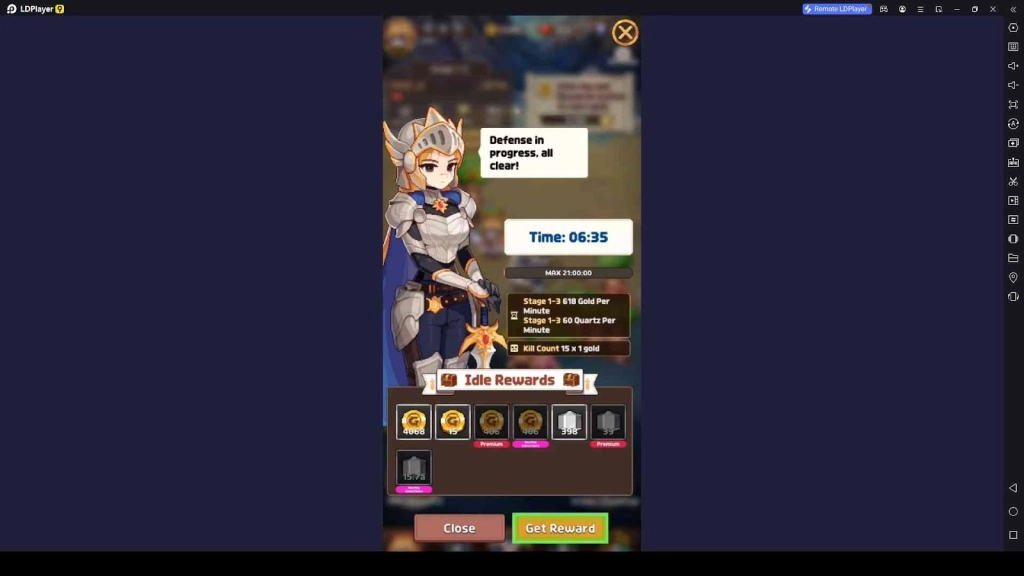 Claim Idle Rewards in Girls Knights: SQUAD RPG