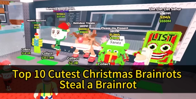Top 10 Cutest Christmas Brainrots in Steal a Brainrot