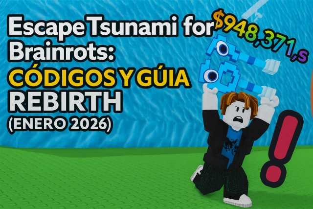 Escape Tsunami for Brainrots: Códigos y Guía Rebirth (Enero 2026)