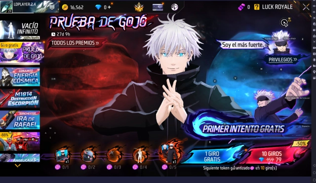 Consigue la skin exclusiva de Gojo en Free Fire x Jujutsu Kaisen