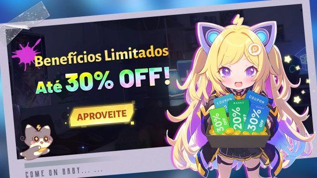 Agosto chegou: faça login e ganhe cupons de até 30% de desconto!