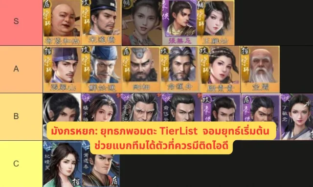 มังกรหยก: ยุทธภพอมตะ TierList  จอมยุทธ์เริ่มต้นแบกทีมได้ยาวๆ ตัวที่ควรมีติดไอดี