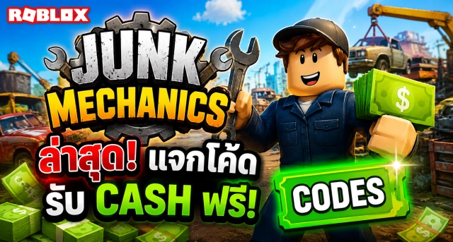 Roblox Junk Mechanics Codes ล่าสุด แจกโค้ดรับ Cash ฟรี