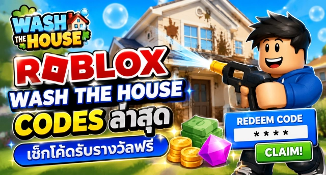 Roblox Wash the House Codes ล่าสุด เช็กโค้ดรับรางวัลฟรี