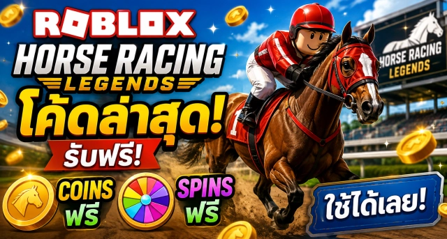 Roblox Horse Racing Legends Codes ล่าสุด แจกโค้ดรับ Coins และ Spins ฟรี