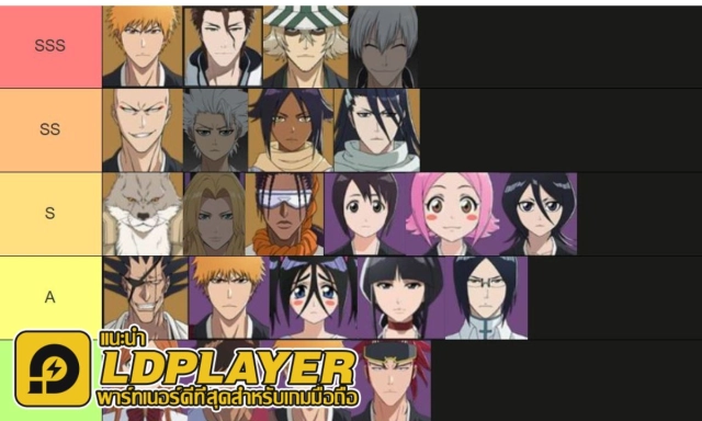 Bleach Soul Resonance แนะนำ TierList 2026 ตัวละครน่าปั้น ตัวไหนเก่งแบกทีมช่วงต้นเกมท้ายเกม เก่งมากใช้ได้ยาวๆ