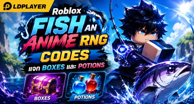 Roblox Fish an Anime RNG Codes แจก Boxes และ Potions