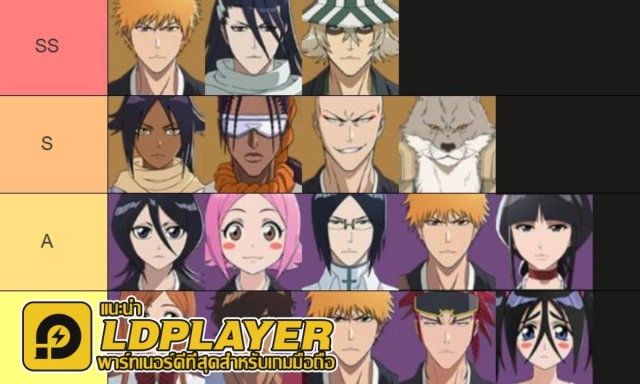 Bleach Soul Resonance (Global) Tier List ตัวละครน่าปั้น ตัวไหนเก่งแบกทีมช่วงต้นเกมท้ายเกม เก่งมากใช้ได้ยาวๆ