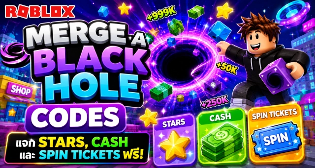 Roblox Merge a Black Hole Codes ล่าสุด แจก Stars, Cash และ Spin Tickets ฟรี