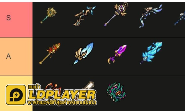 Hero’s Land: GrimLoot จัดอันดับ Tier List อาวุธ Weapons ที่เทพน่าใช้ควรมีติดไอดี