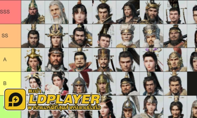 Three Kingdoms: World Conquest ขุนพล Tier List ตัวไหนเก่งเหมาะสำหรับมือใหม่!!